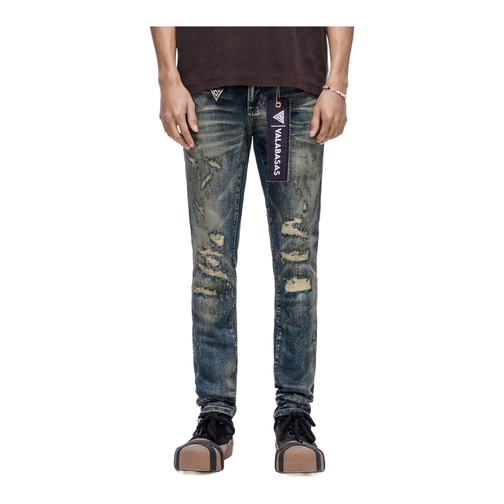 VALABASAS| LEADER SKINNY DARK BLUE VINTAGE JEANS