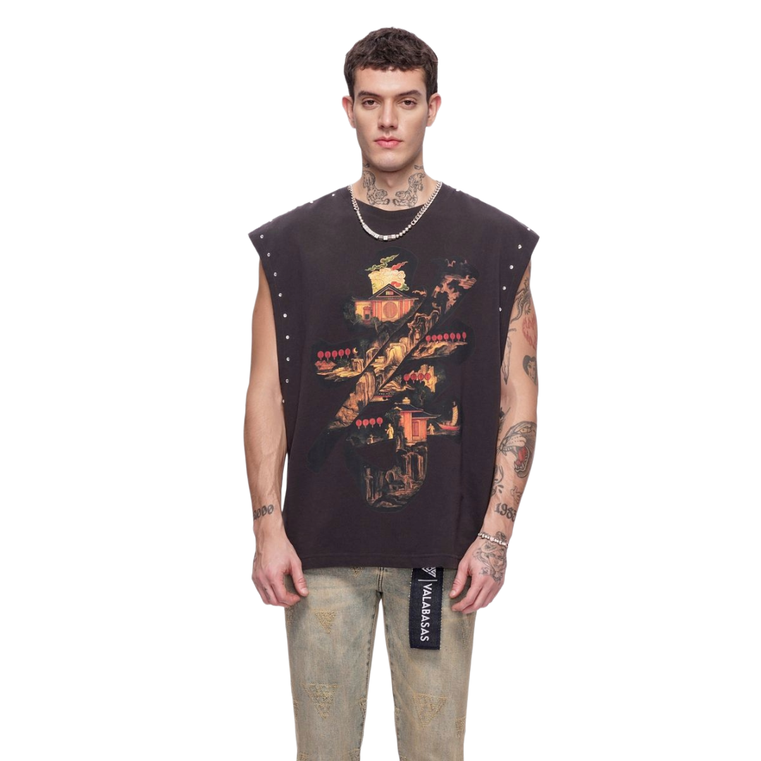 VALABASAS| EMBER GLYPH CUTOFF TEE