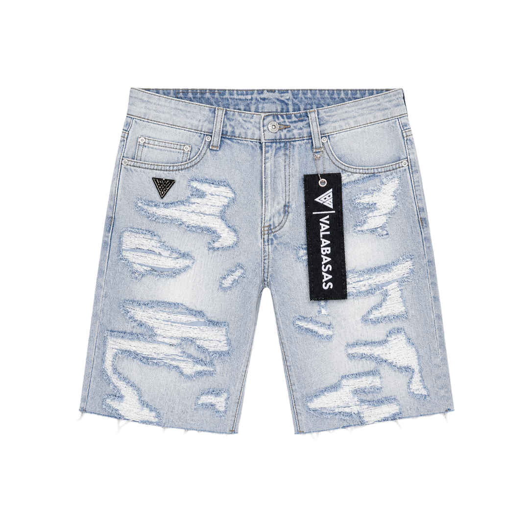 VALABASAS| INCISE DENIM SHORTS