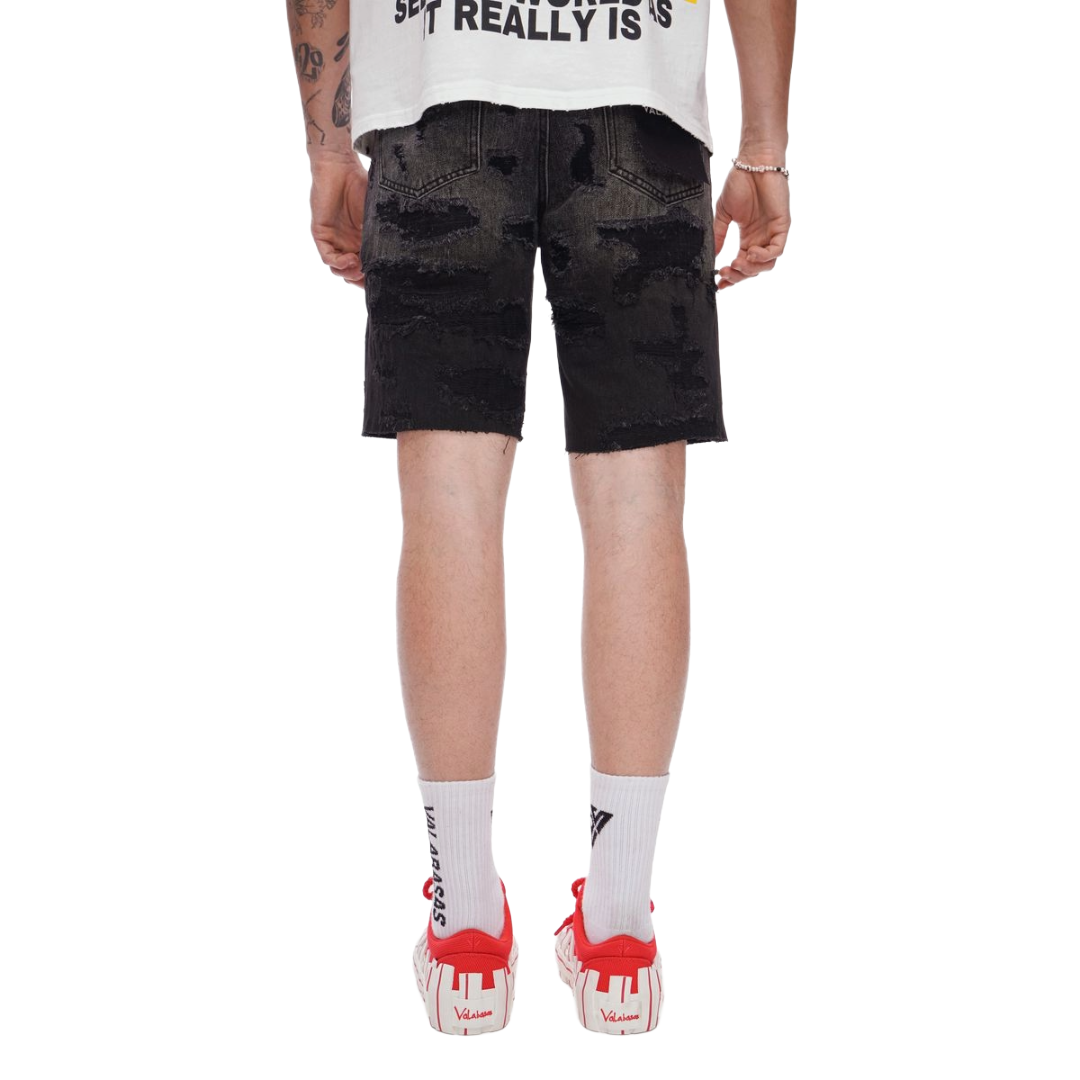 VALABASAS| INCISE DENIM SHORTS