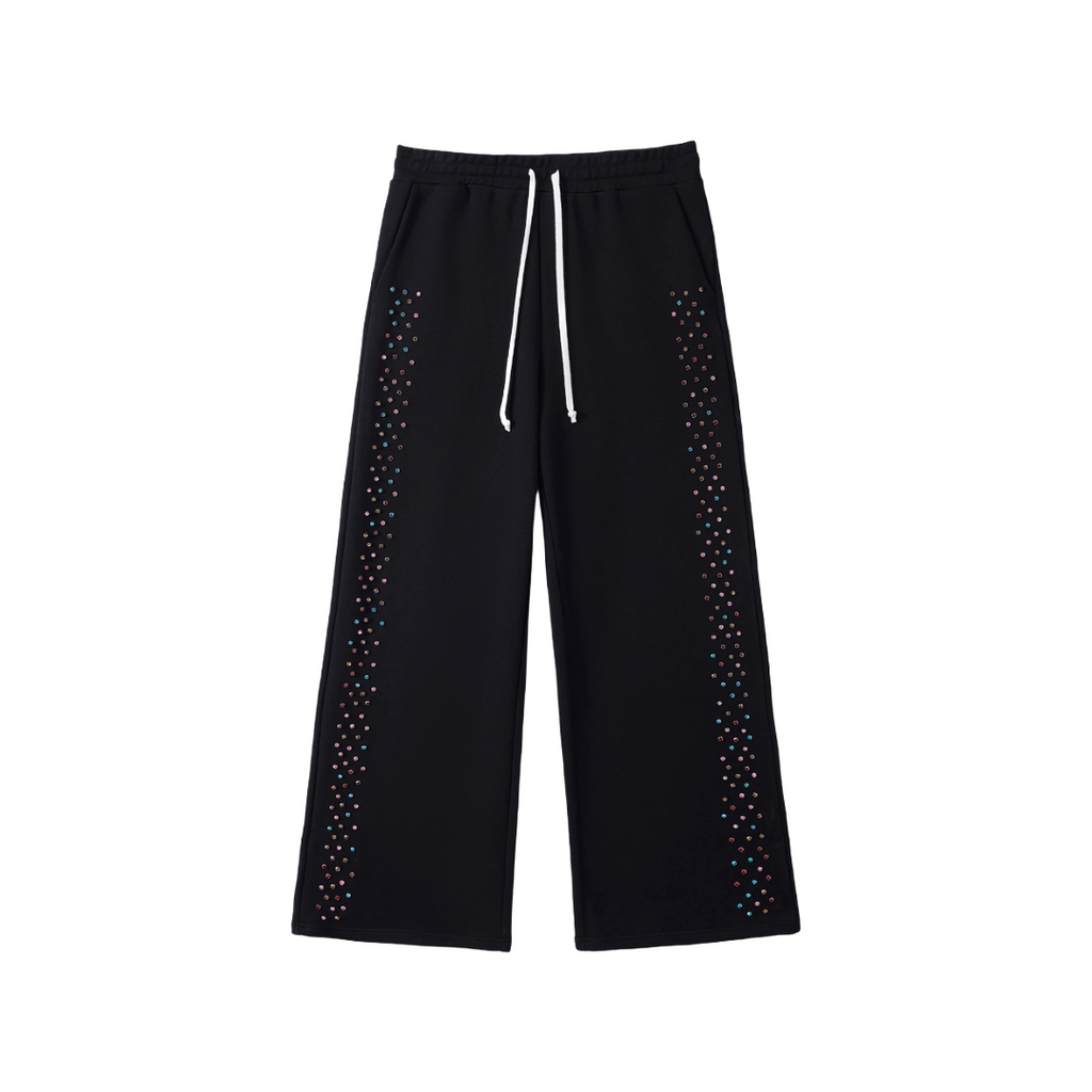 AZVA| CRYSTAL CACTUS SWEATPANTS BLACK