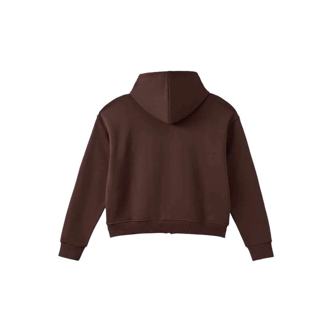 AZVA| CRYSTAL CACTUS ZIP HOODIE BROWN