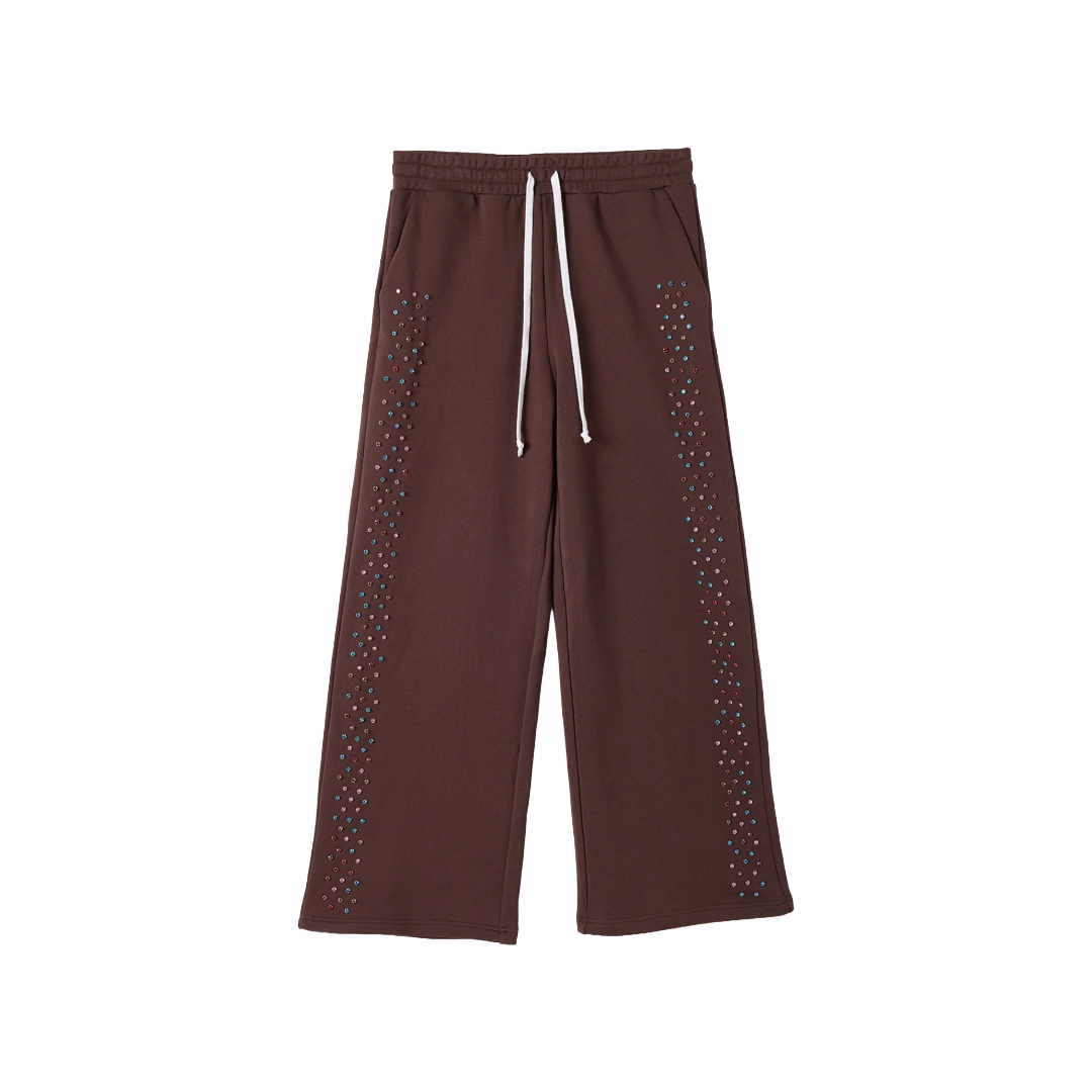 AZVA| CRYSTAL CACTUS SWEATPANTS BROWN