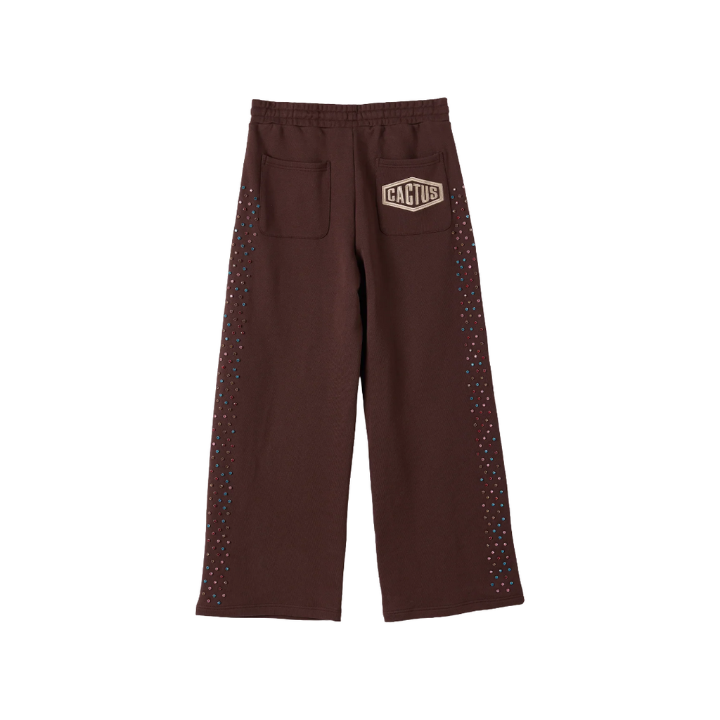 AZVA| CRYSTAL CACTUS SWEATPANTS BROWN