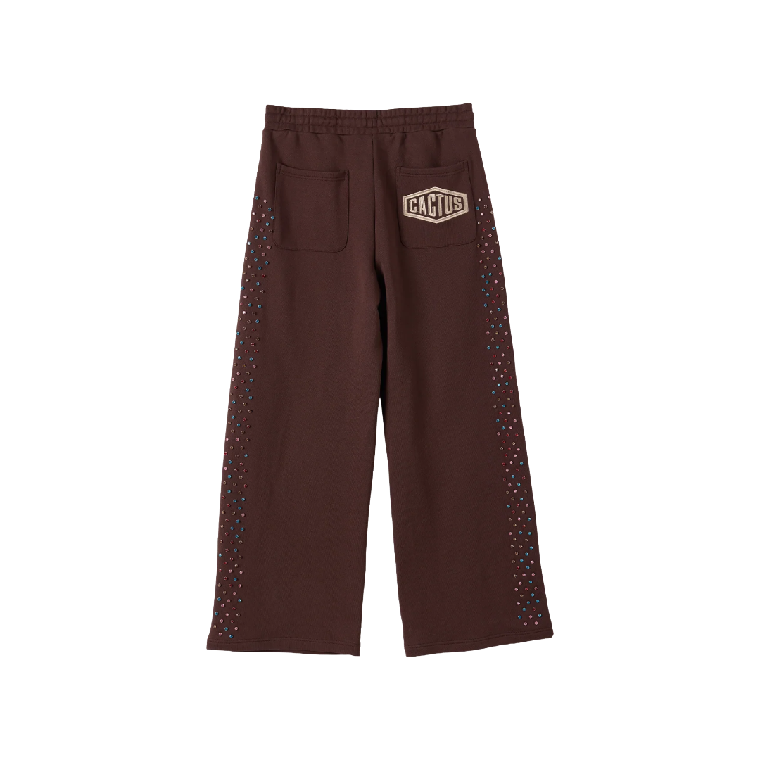 AZVA| CRYSTAL CACTUS SWEATPANTS BROWN