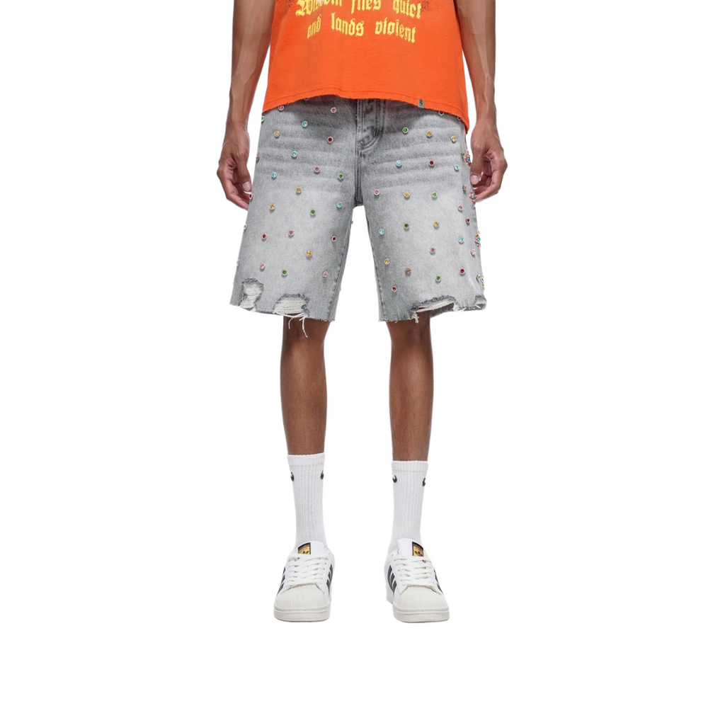 TRNCHS| BOUNTY GREY WASH DENIM SHORTS
