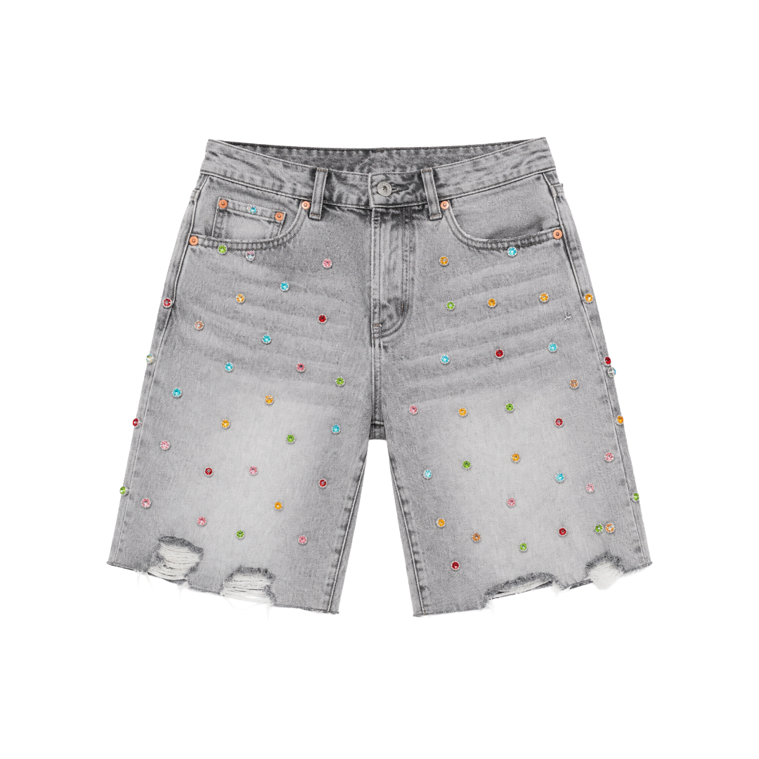 TRNCHS| BOUNTY GREY WASH DENIM SHORTS