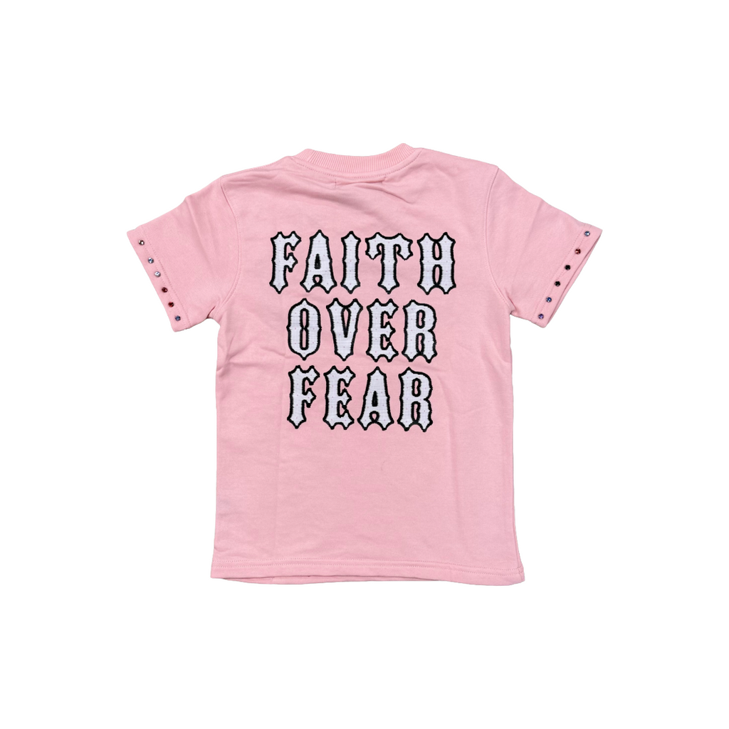 FOCUS| KIDS SAINTS RHINESTONE TEE PINK
