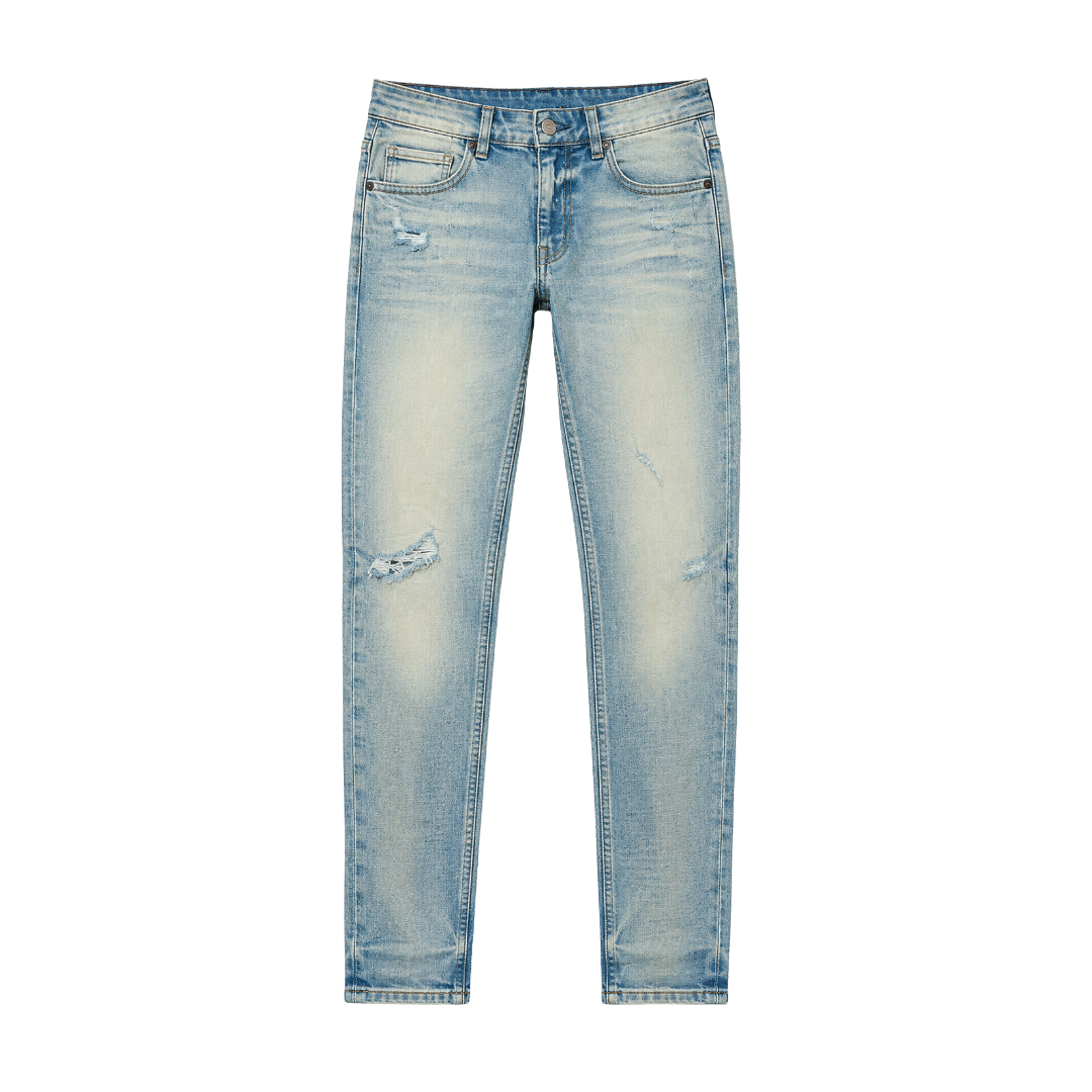 ROAR DENIM| FROST DISTRESSED DENIM LIGHT WASH