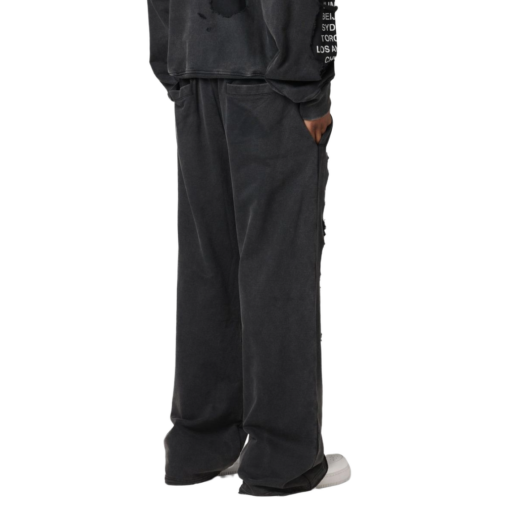 LOITER| DESTRUCTION SWEATPANTS BLACK