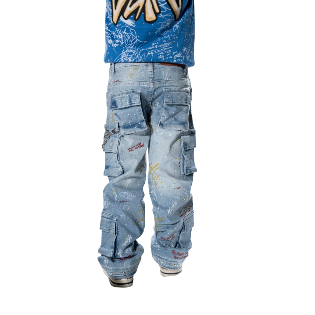 ELITE| KIDS GRAFFITI DENIM BLUE
