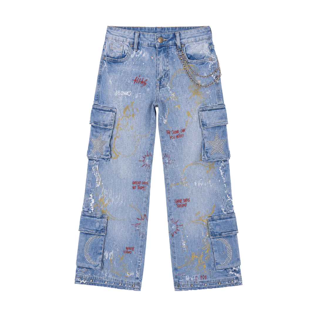 ELITE| KIDS GRAFFITI DENIM BLUE