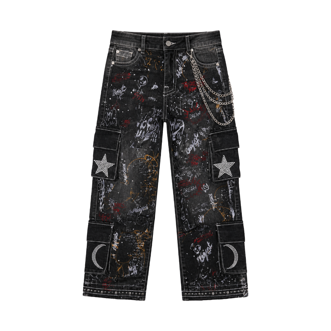ELITE| KIDS GRAFFITI DENIM BLACK