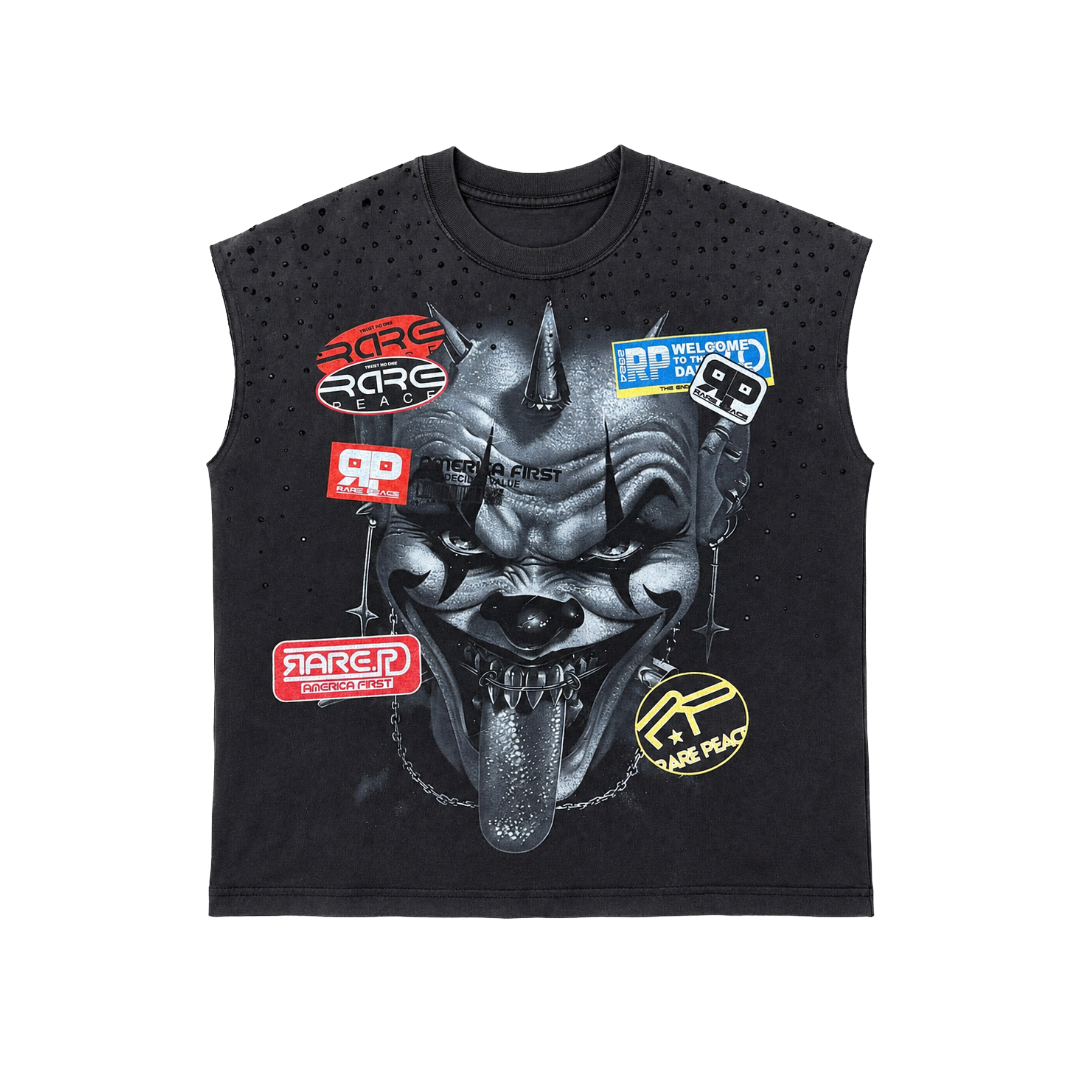 RARE PEACE| CLOWN CUTOFF TEE