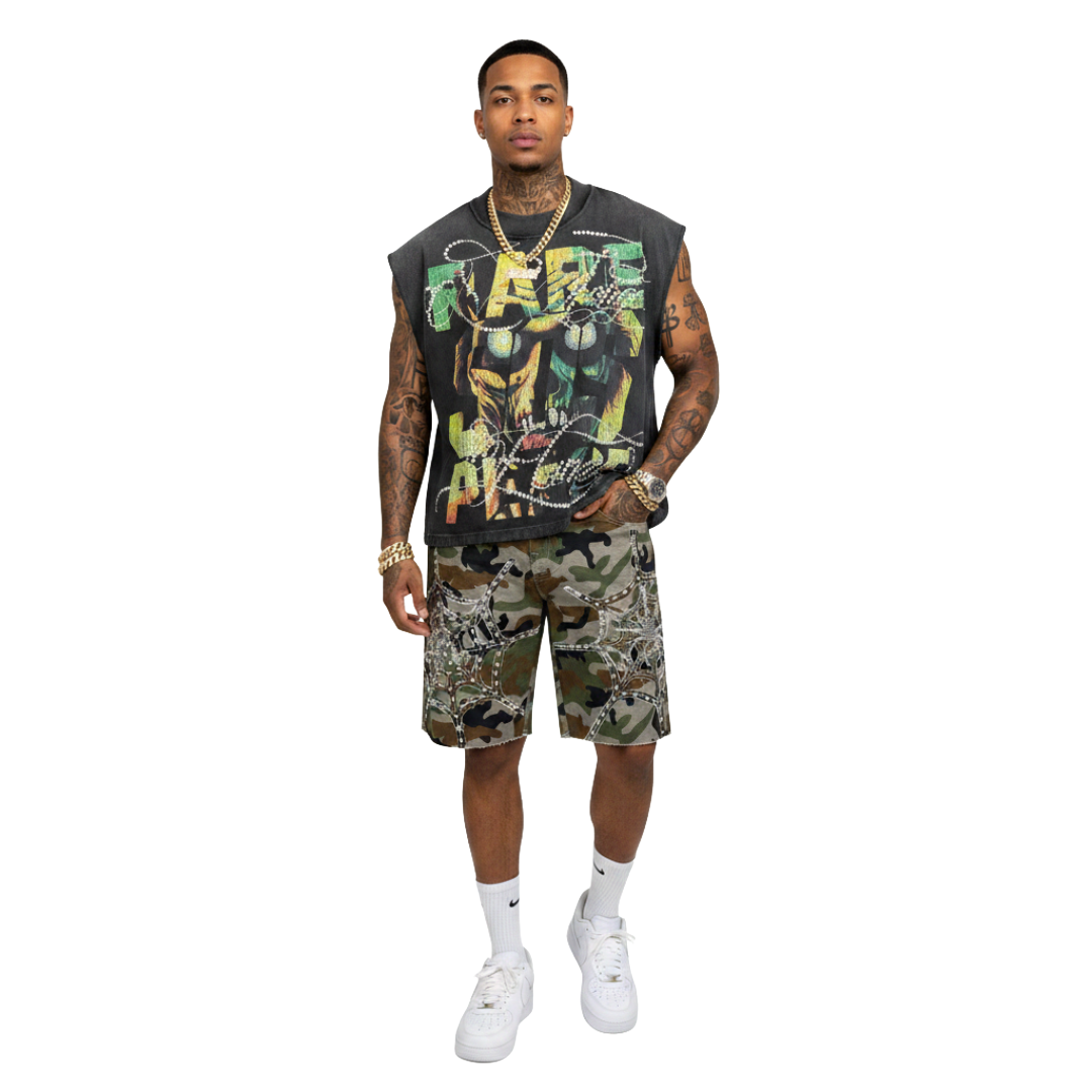 RARE PEACE| NIGHT REAPER CUTOFF TEE
