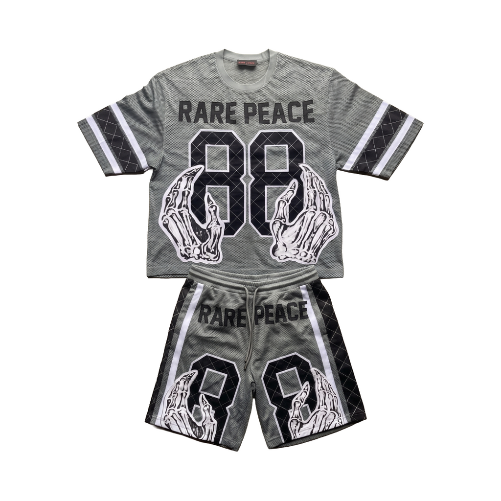 RARE PEACE| MESH JERSEY SHORT SET GREY