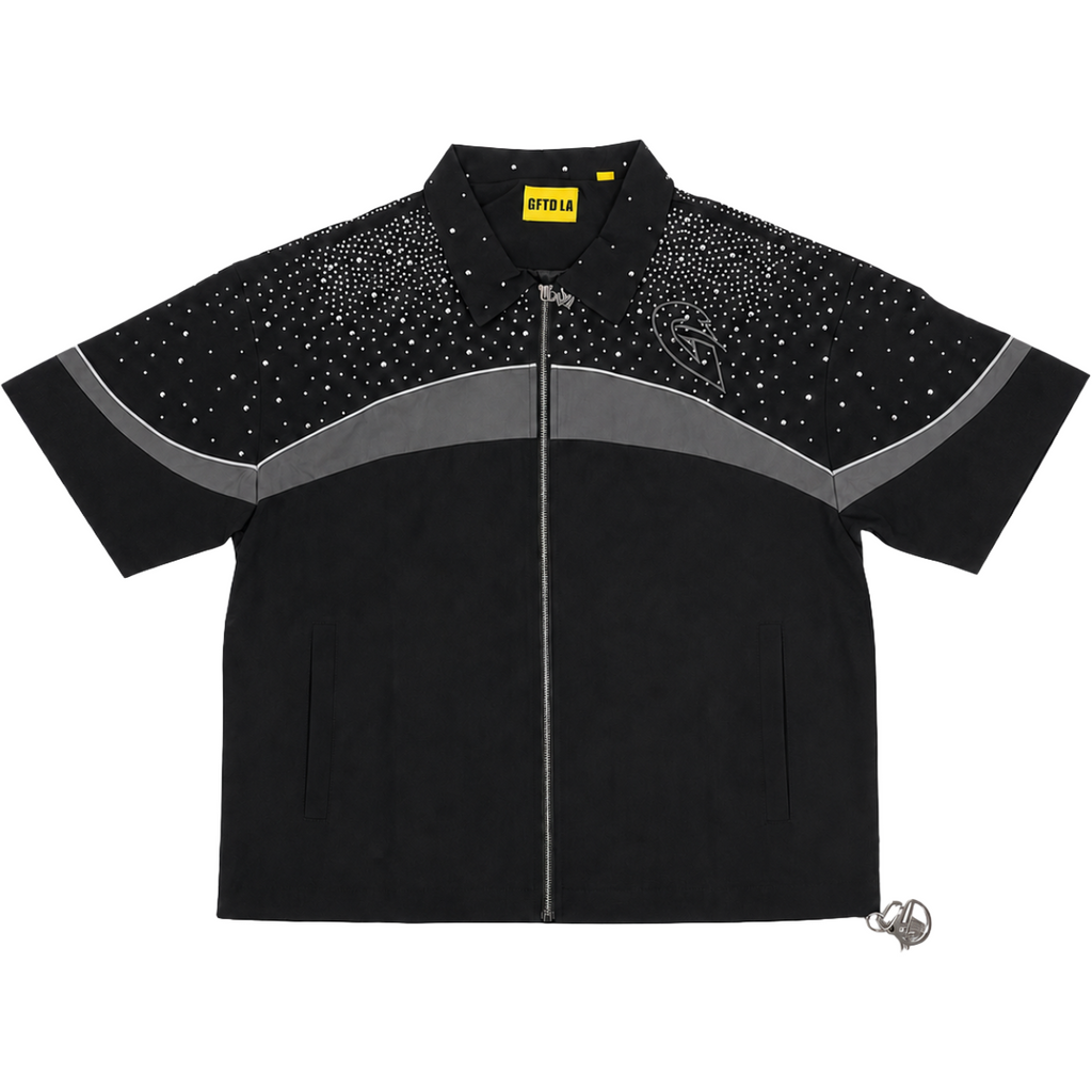 GFTD LA APEX SHIRT BLACK - front flat lay