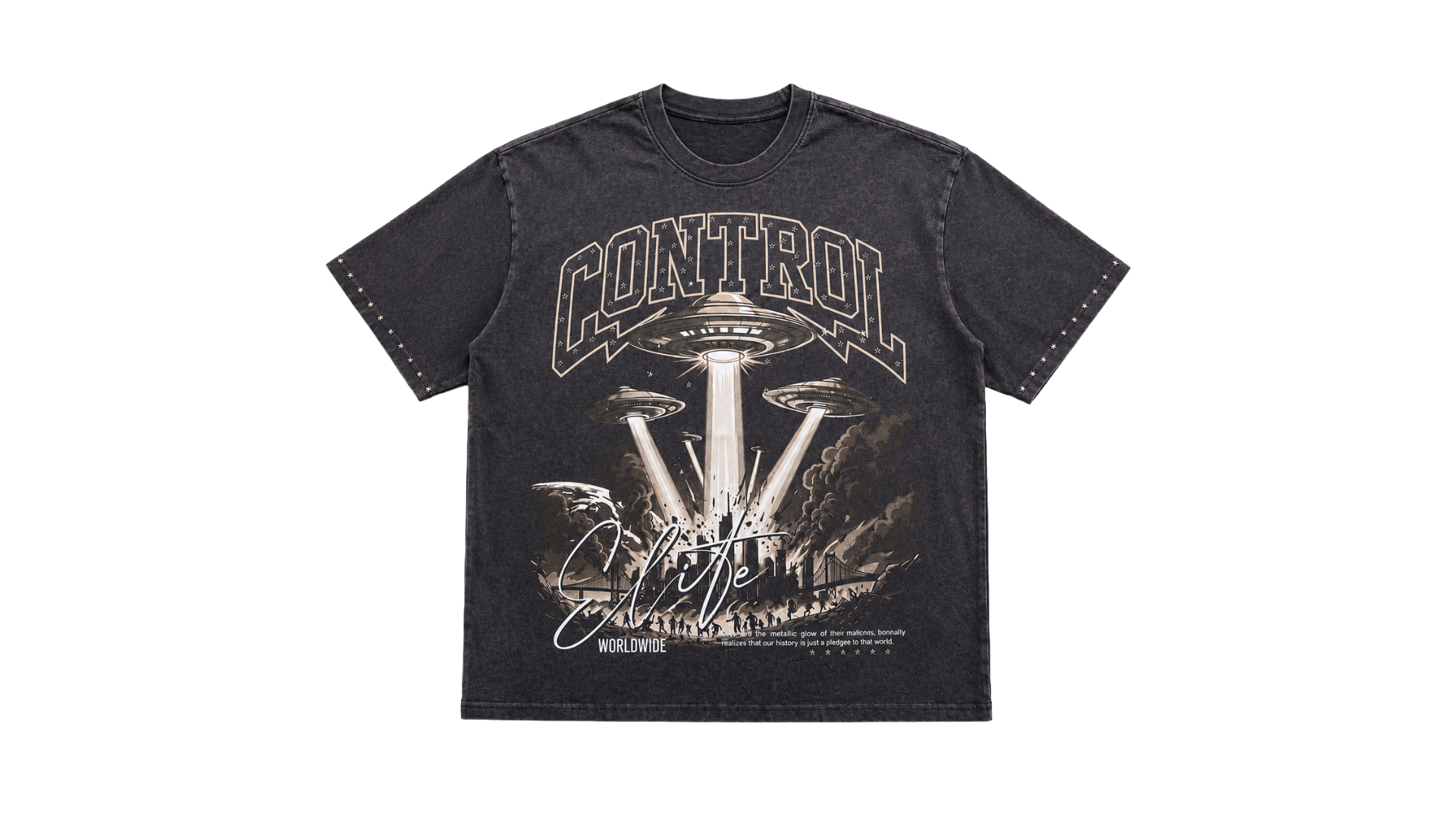 CONTROL EMBELLISHED TEE| GREY