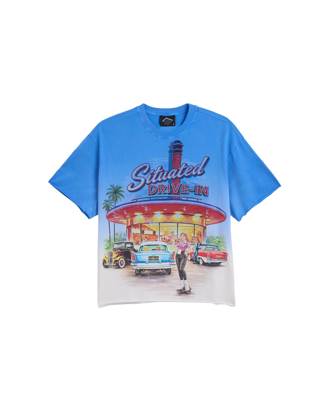 SITUATED DRIVE IN TEE BLUE