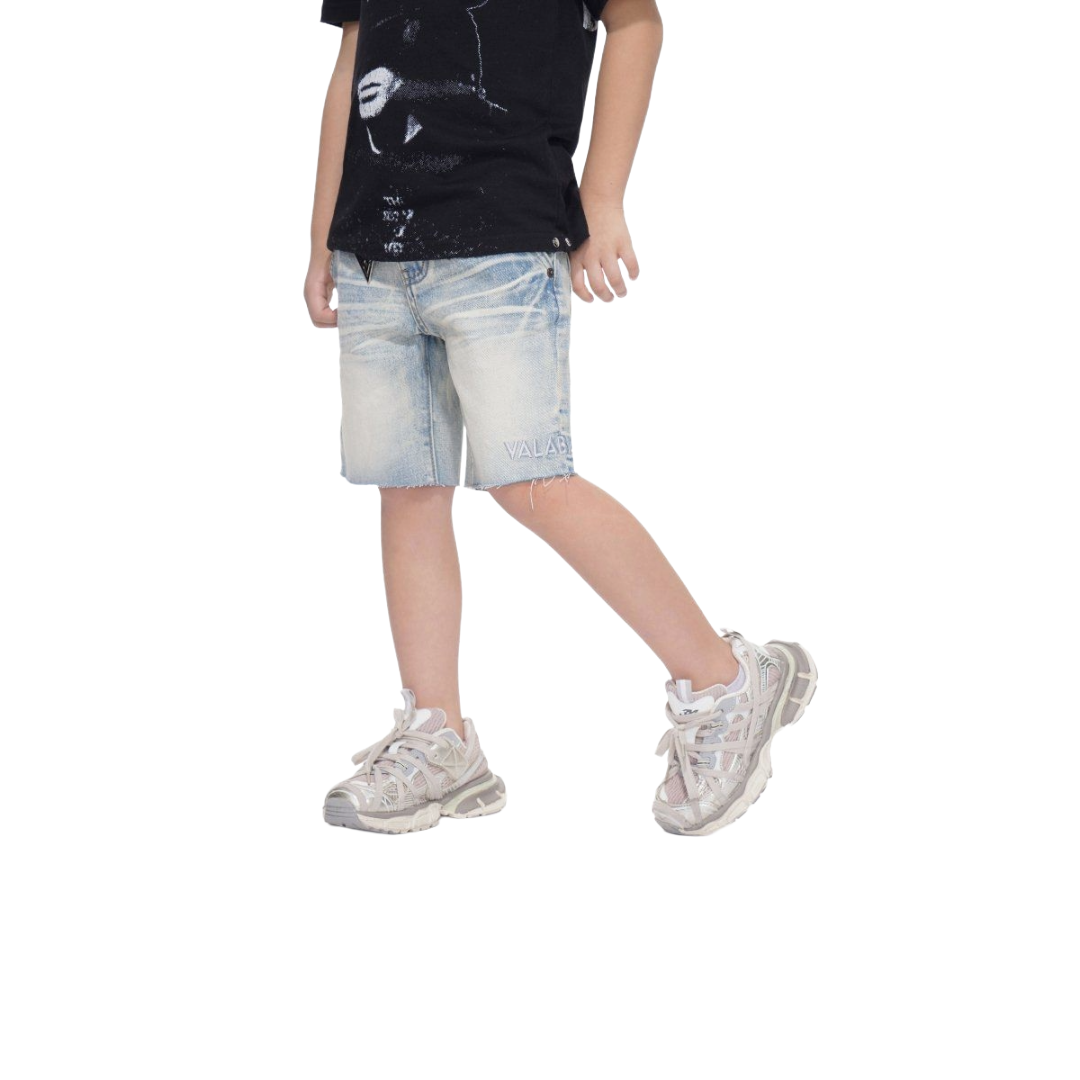 VALABASAS| KIDS LIGHT WASH DENIM SHORTS