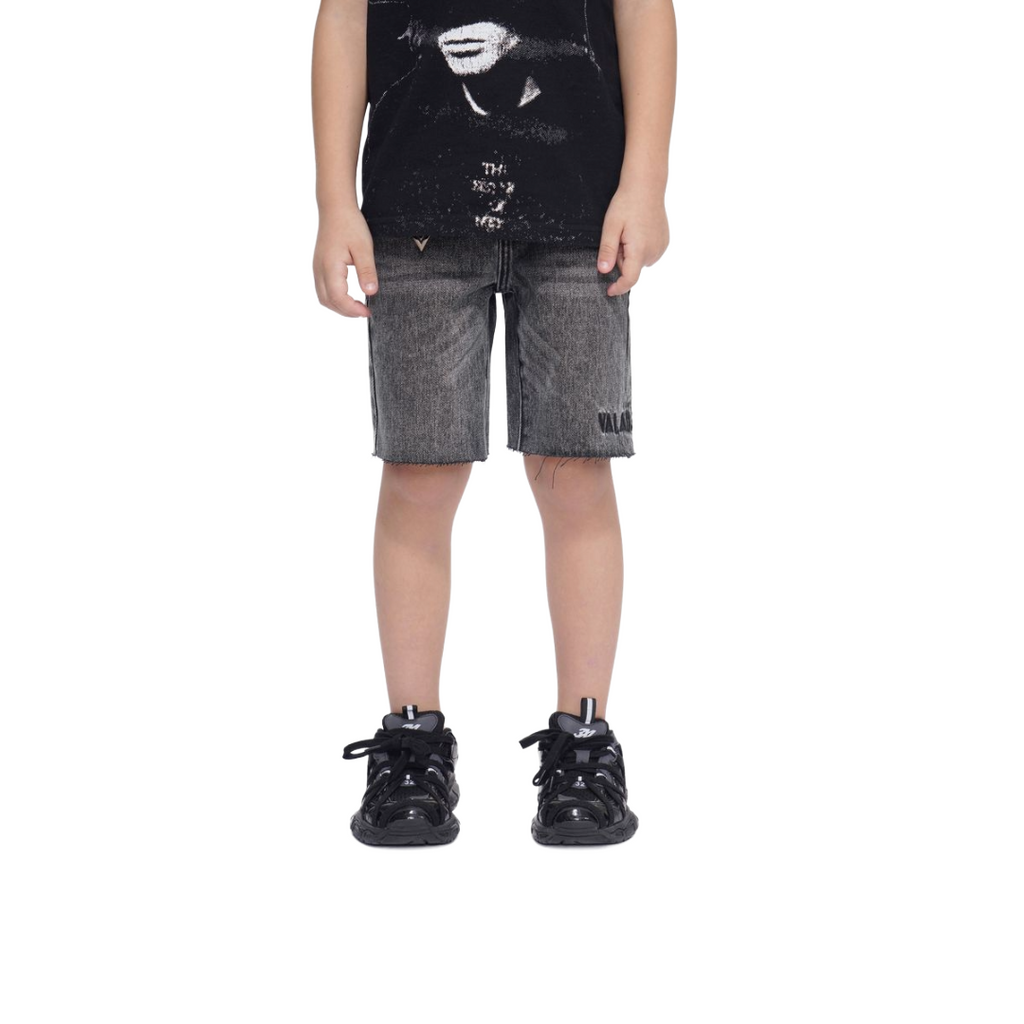 VALABASAS| KIDS GREY DENIM SHORTS