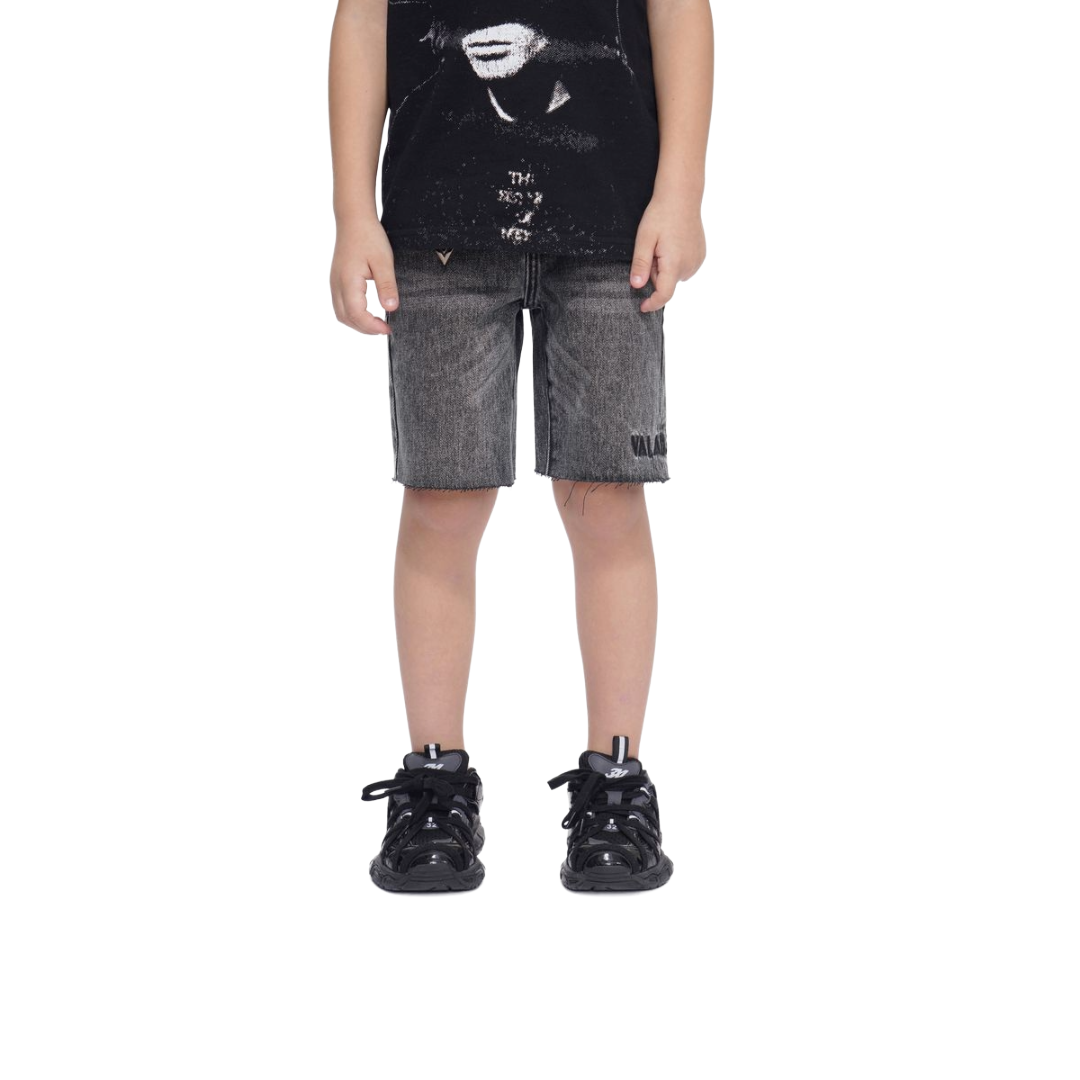 VALABASAS| KIDS GREY DENIM SHORTS