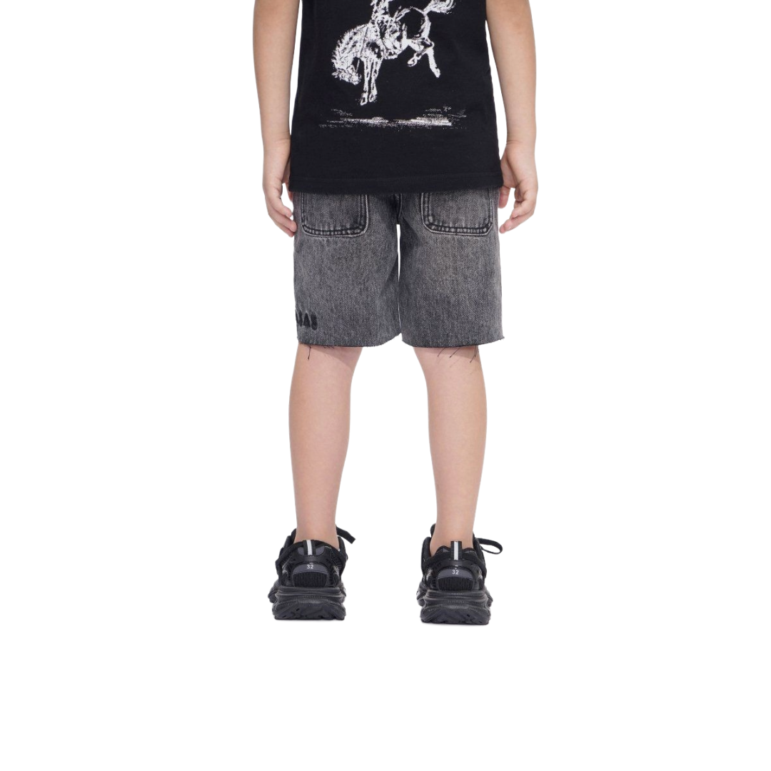 VALABASAS| KIDS GREY DENIM SHORTS