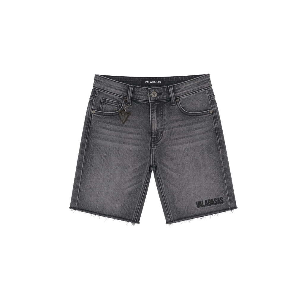 VALABASAS| KIDS GREY DENIM SHORTS