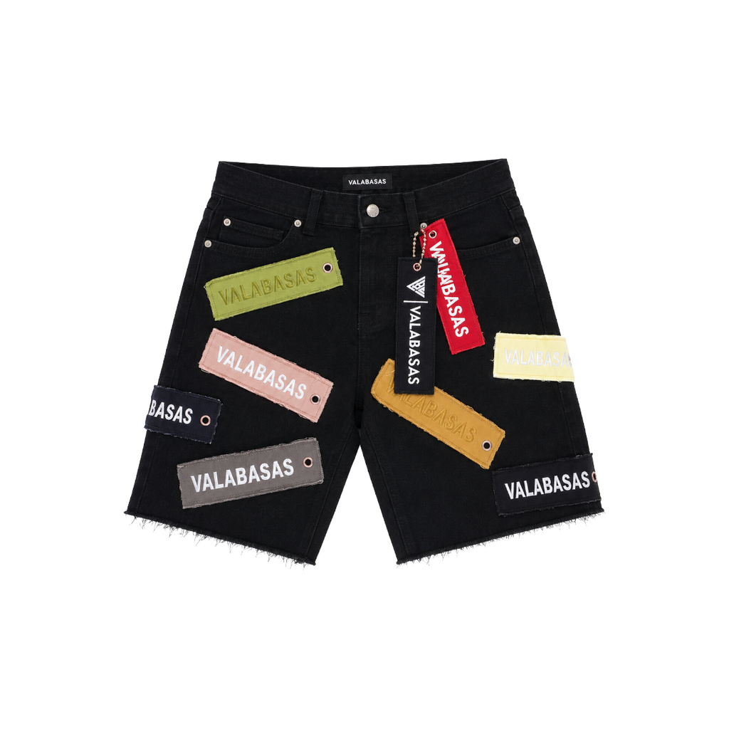 VALABASAS| BANNER DENIM SHORTS JET BLACK