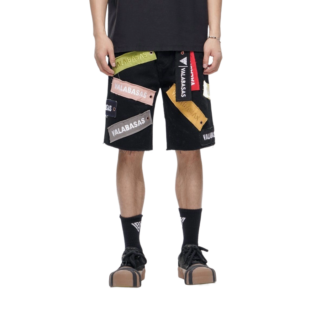 VALABASAS| BANNER DENIM SHORTS JET BLACK