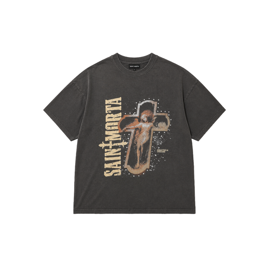 SAINT MORTA| FALLEN SAINTS TEE WASHED CHARCOAL