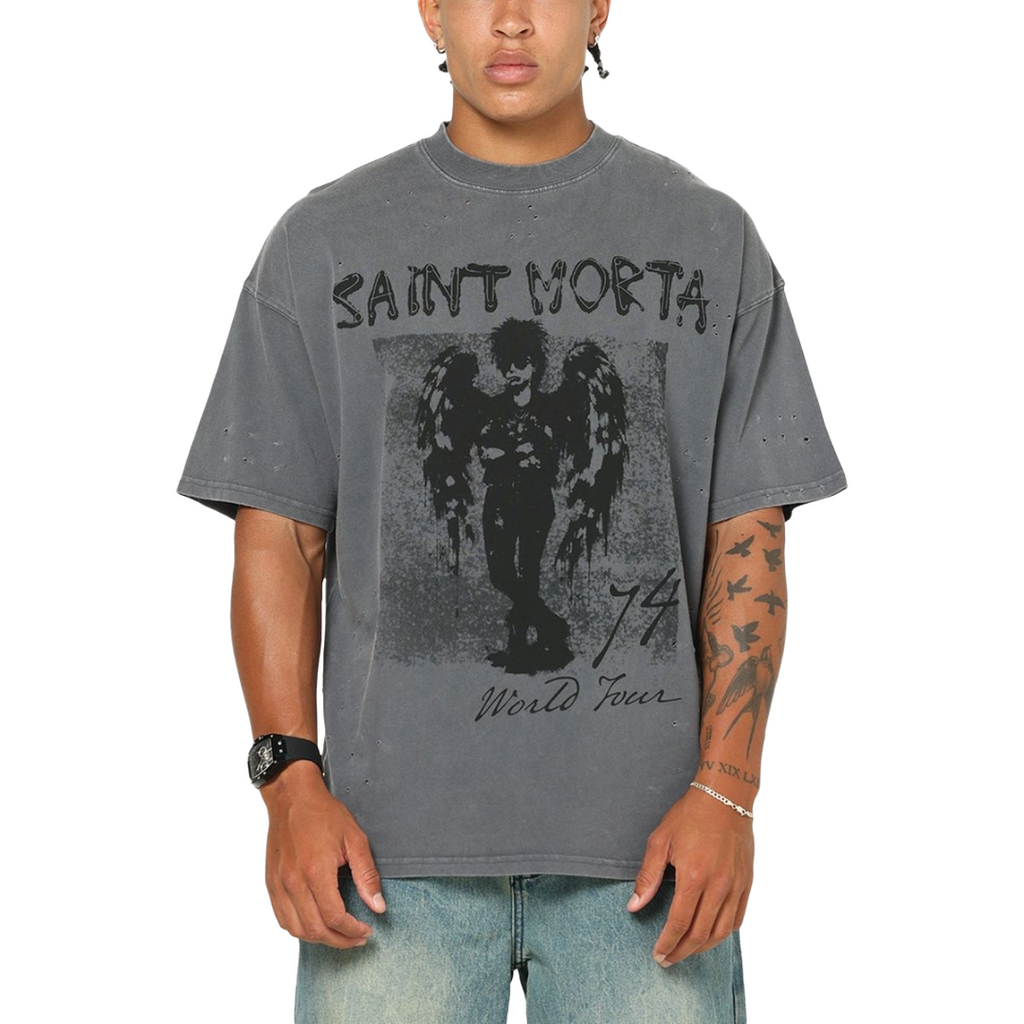 SAINT MORTA| PUNK TOUR TEE WASHED CHARCOAL