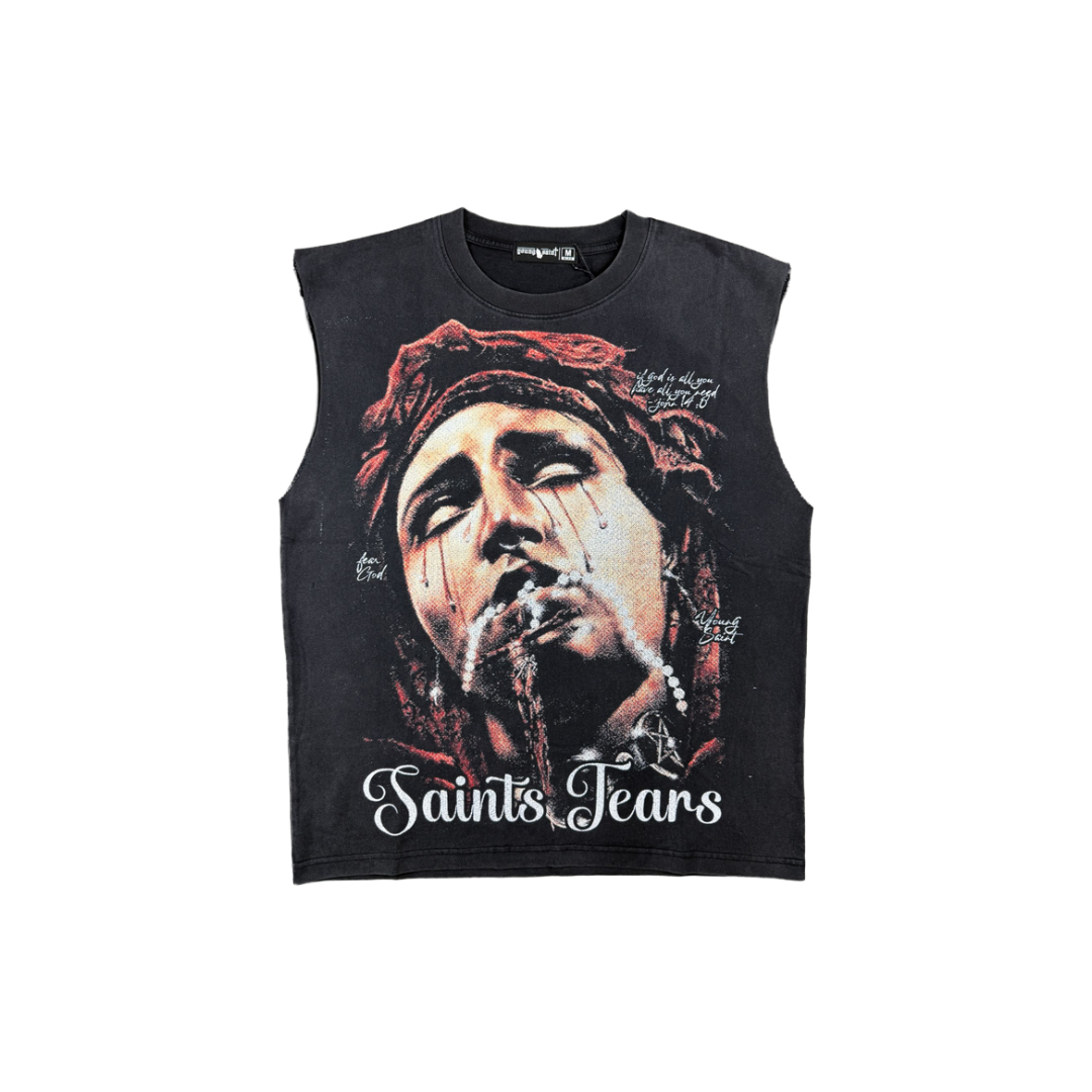 YOUNG SAINT| TEARS CUTOFF TEE