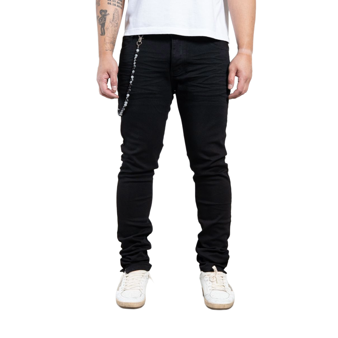 MIDNIGHT BLACK| 001 NON DISTRESSED SKINNY DENIM