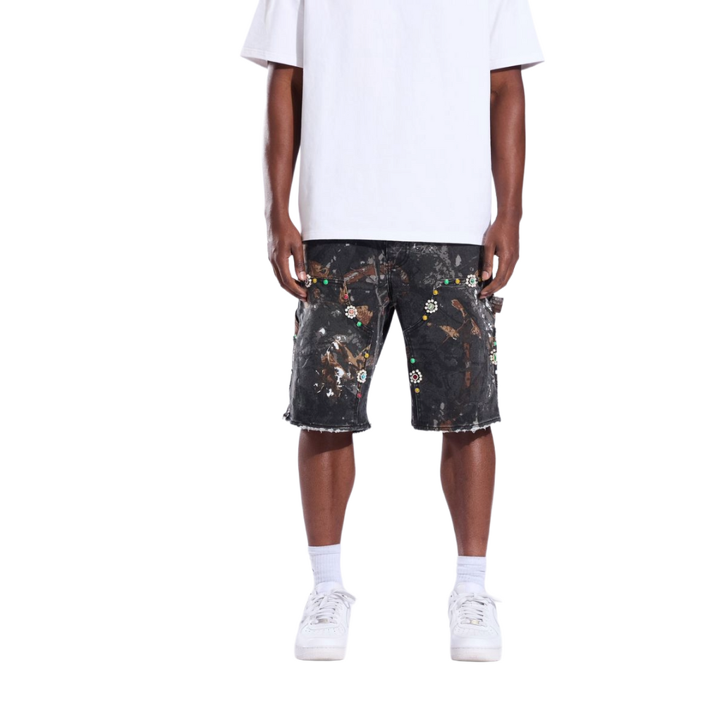 CRYSP| LOTUS CAMO DENIM SHORTS