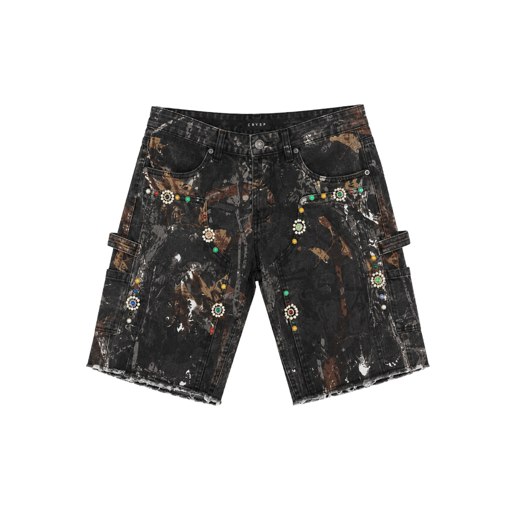 CRYSP| LOTUS CAMO DENIM SHORTS