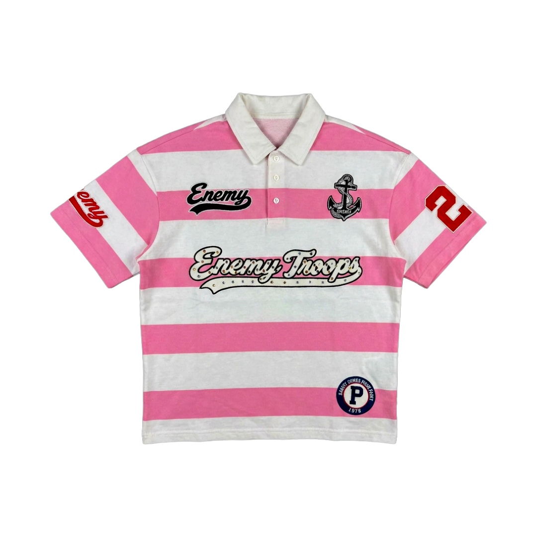 RUGBY POLO TEE PINK