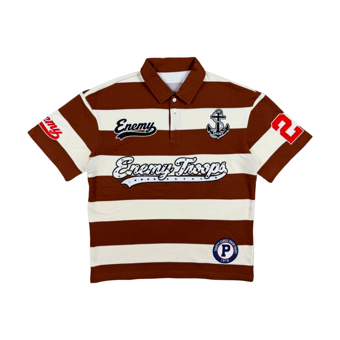 RUGBY POLO TEE BROWN