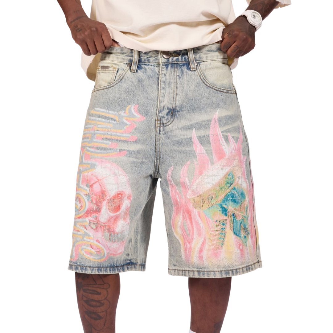 HEATHEN DENIM SHORTS