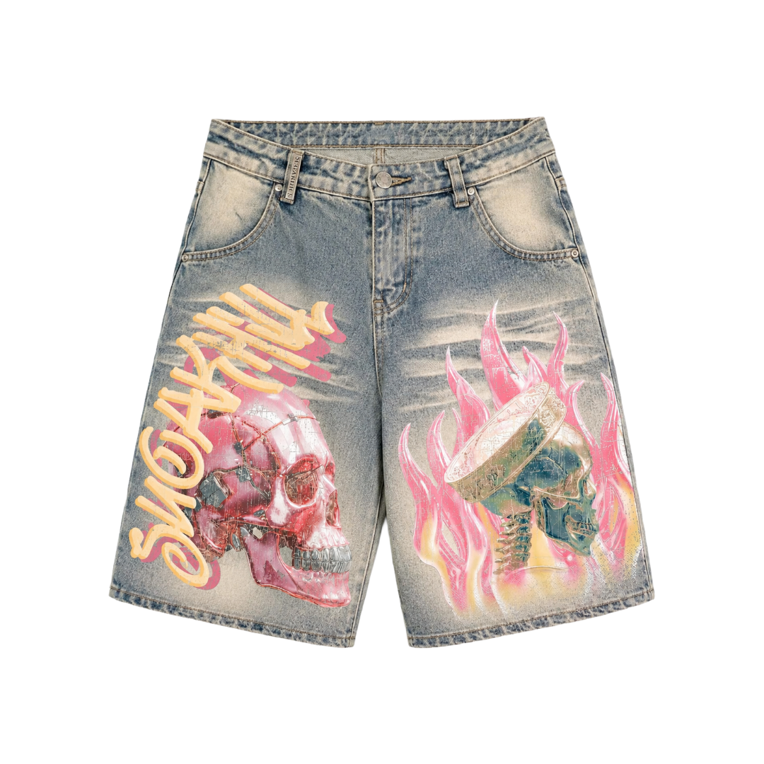 HEATHEN DENIM SHORTS