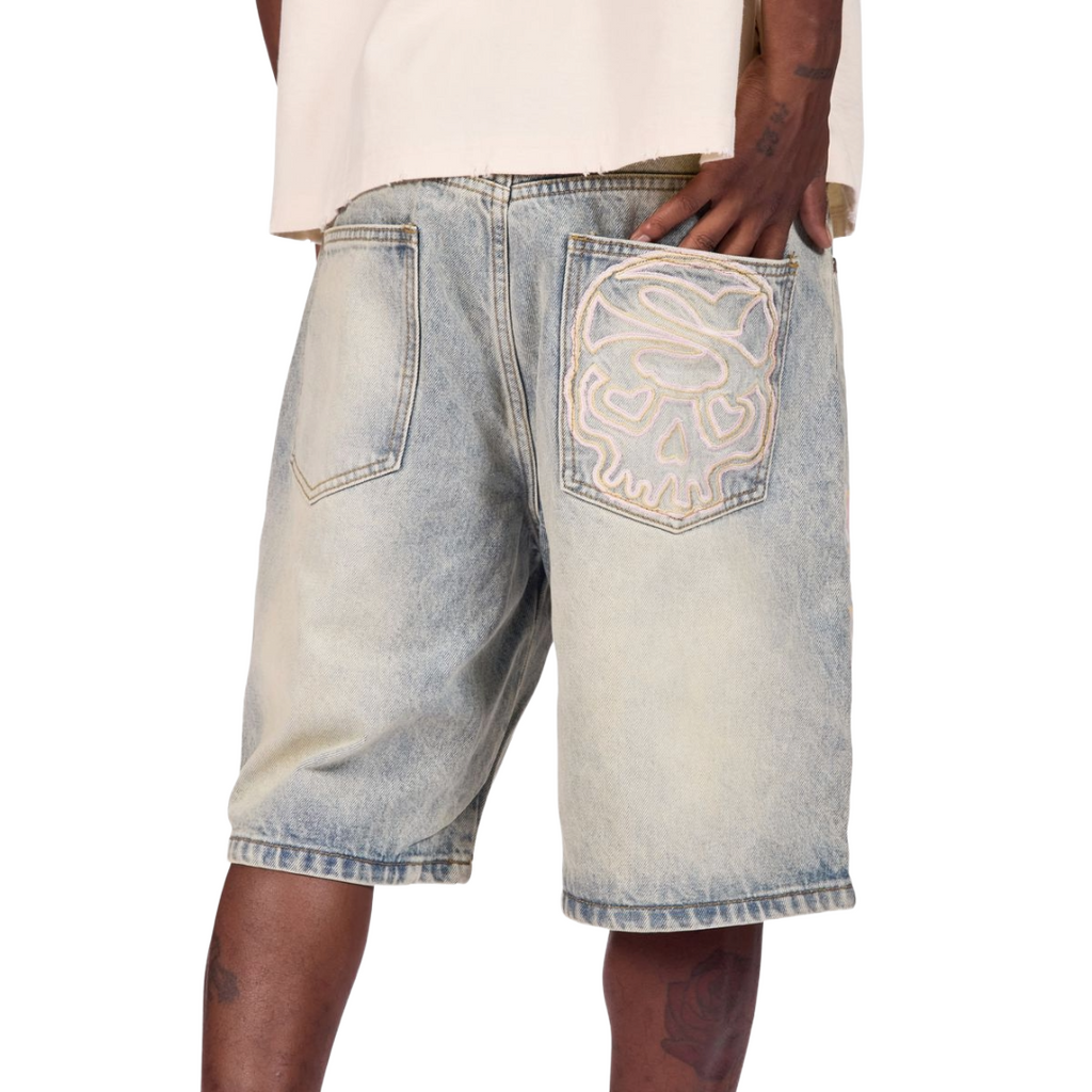 HEATHEN DENIM SHORTS