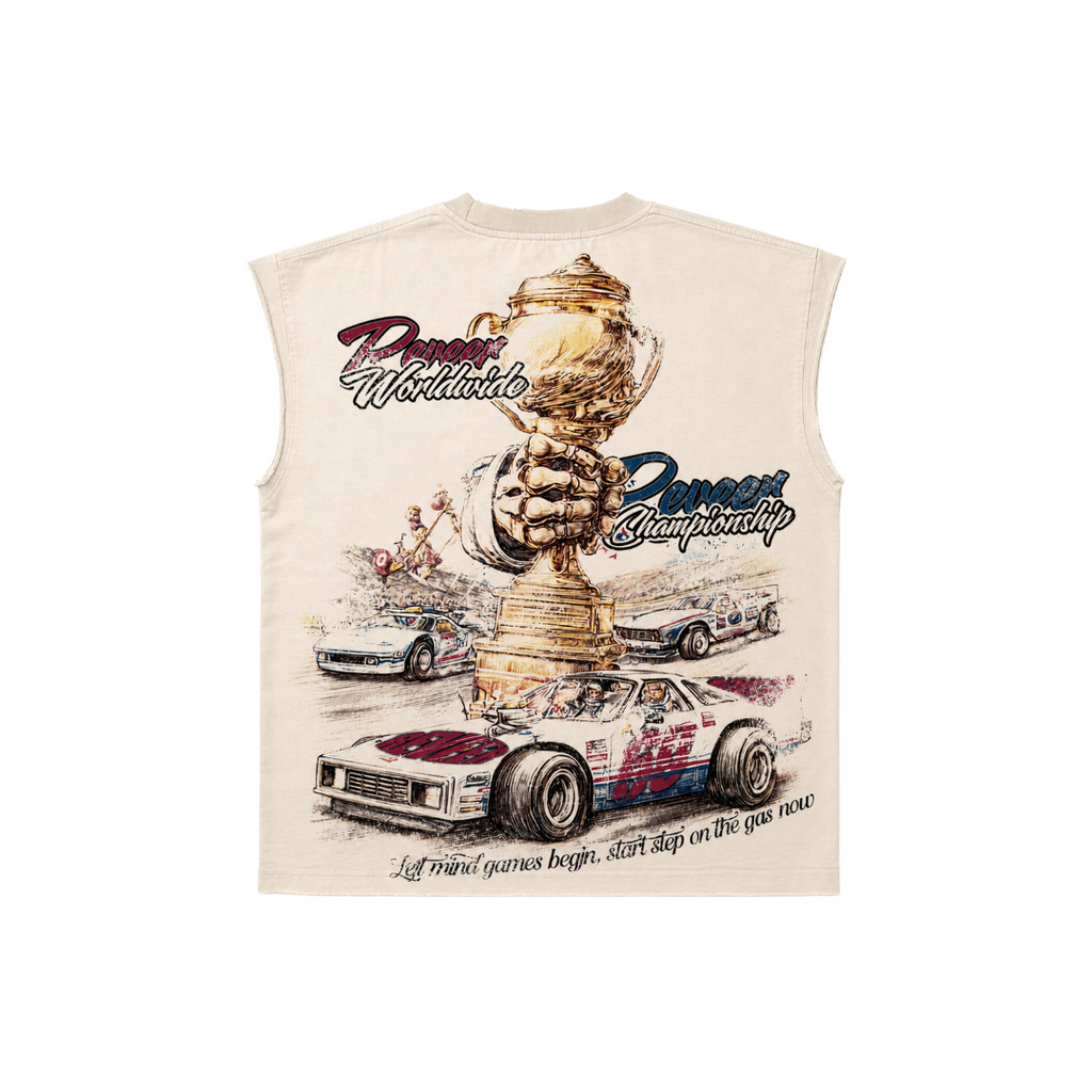 RACER CUTOFF TEE TAN