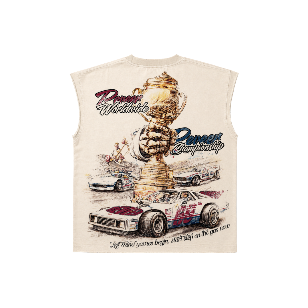 RACER CUTOFF TEE TAN