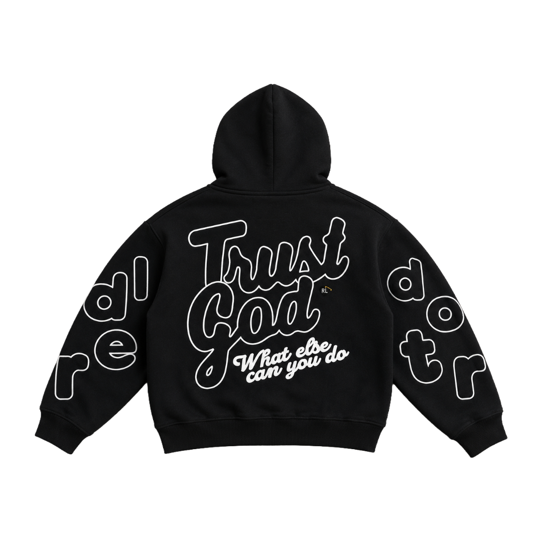 TRUST GOD SCATTERED STITCH ZIP UP