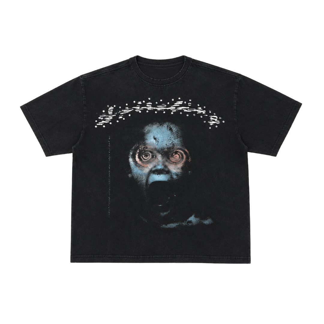 SCREAM TEE WASHED BLACK