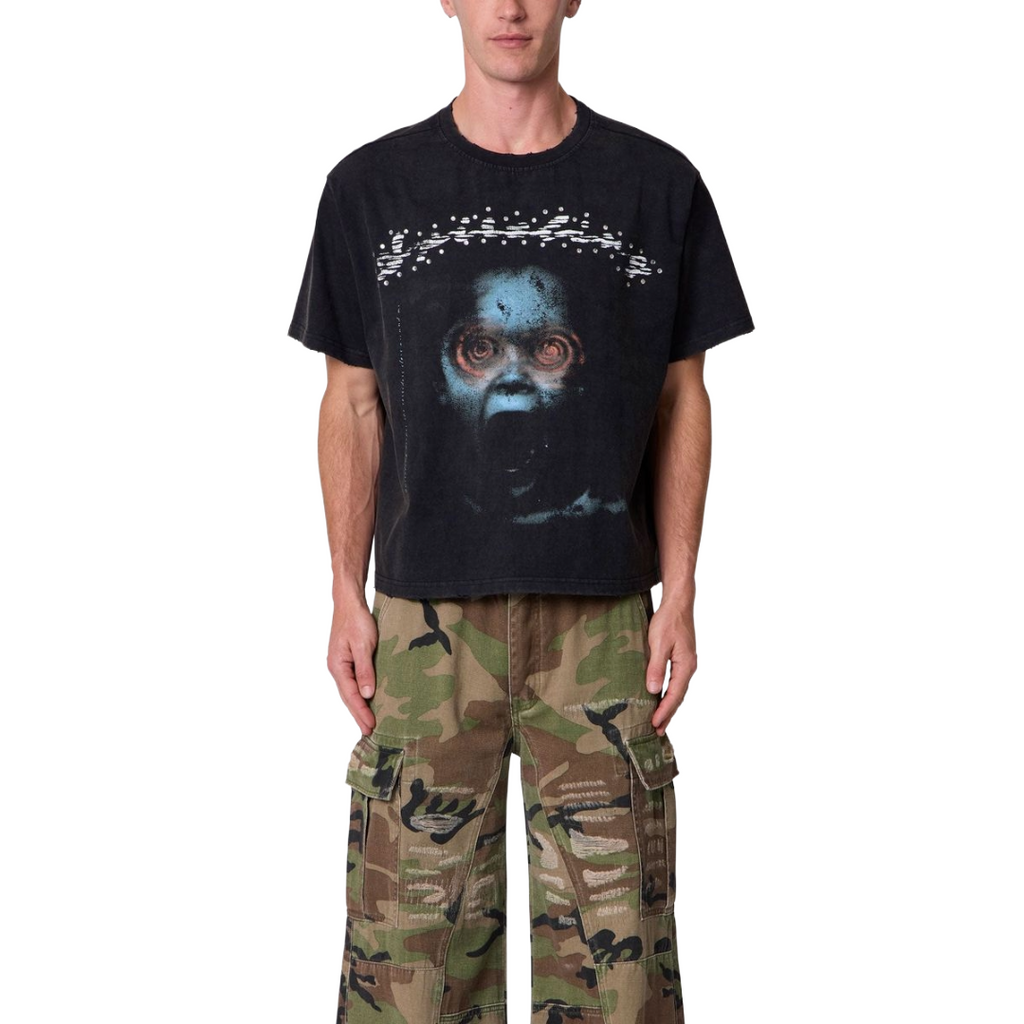 SCREAM TEE WASHED BLACK