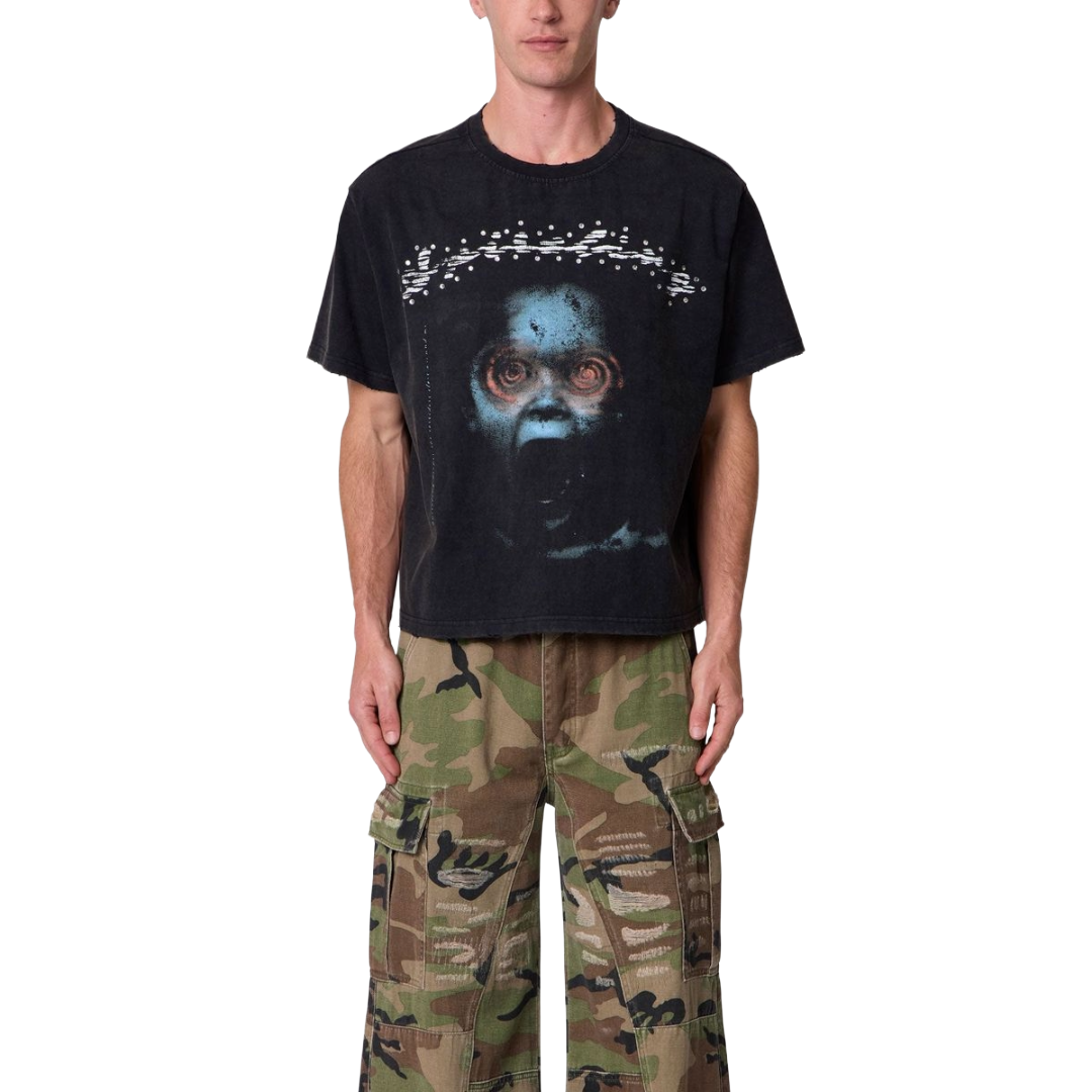 SCREAM TEE WASHED BLACK