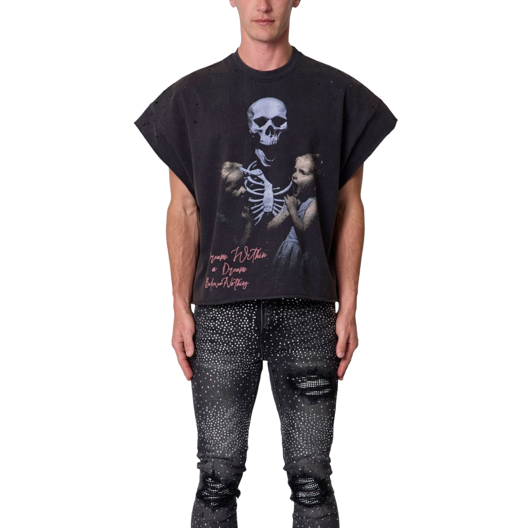 DREAM CUT OFF TEE WASHED BLACK