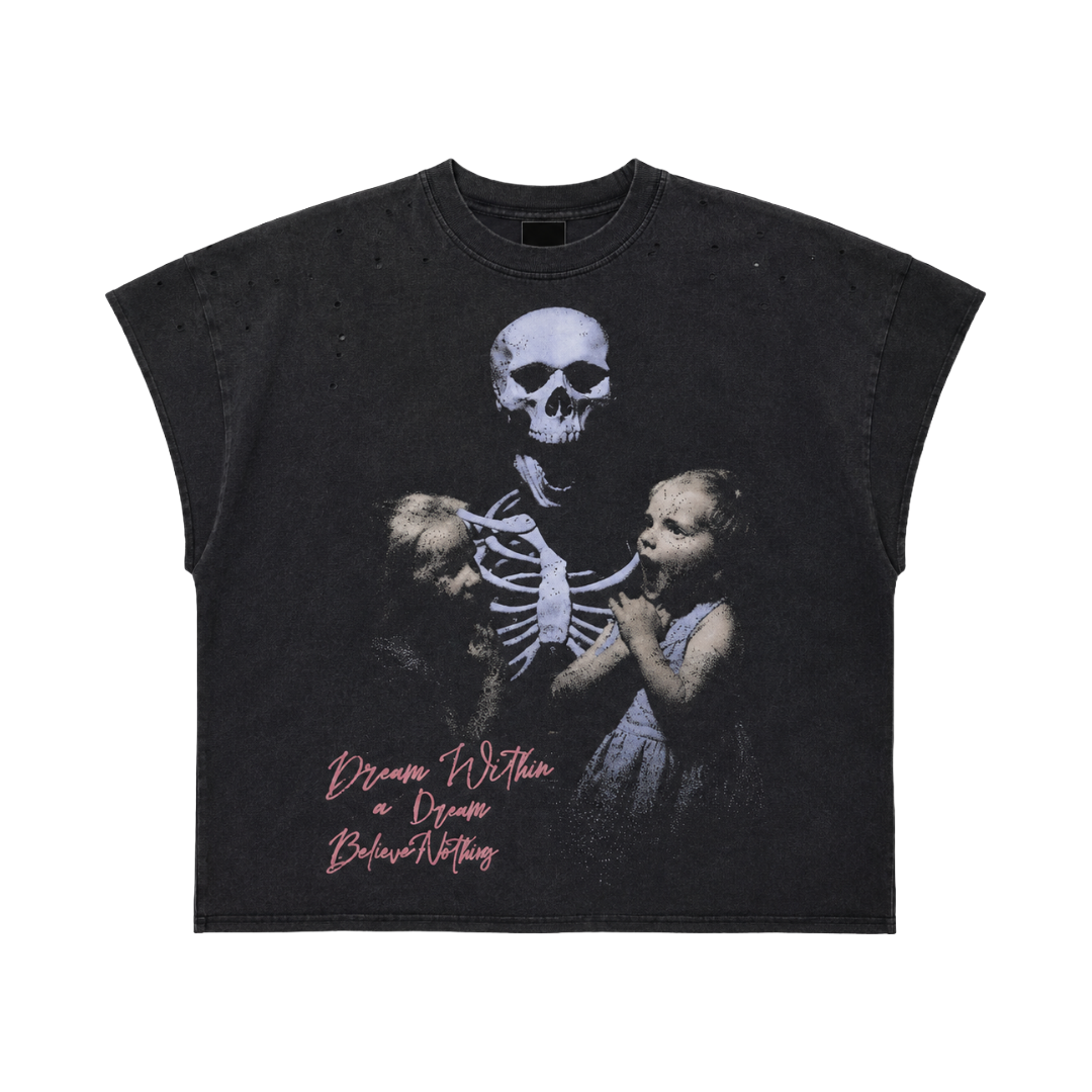 DREAM CUT OFF TEE WASHED BLACK