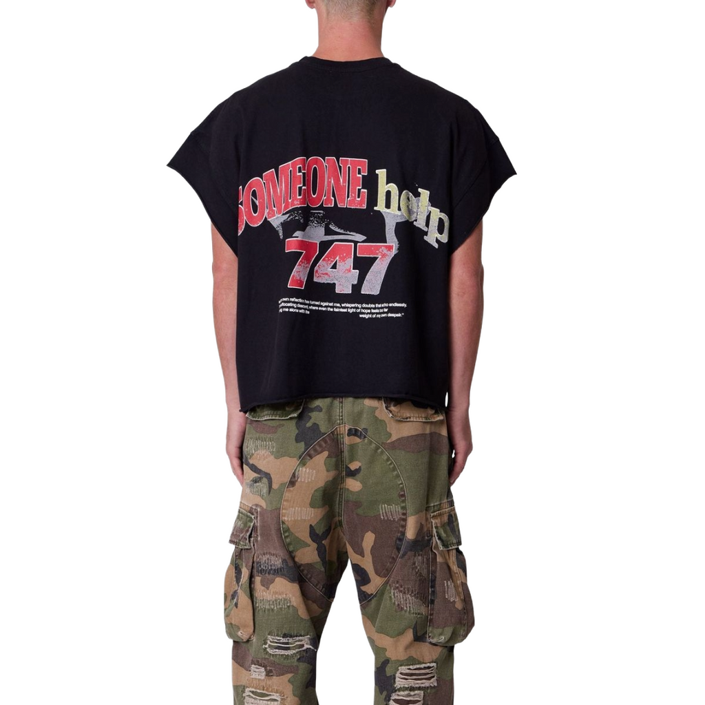 SNAKE CUT OFF TEE VINTAGE BLACK